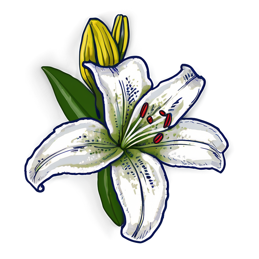 Lily Flower Sketch Png 06272024