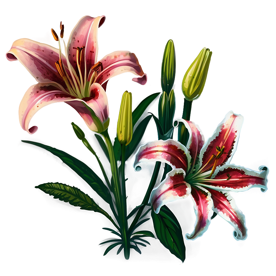 Lily Flower Sketch Png Voi58