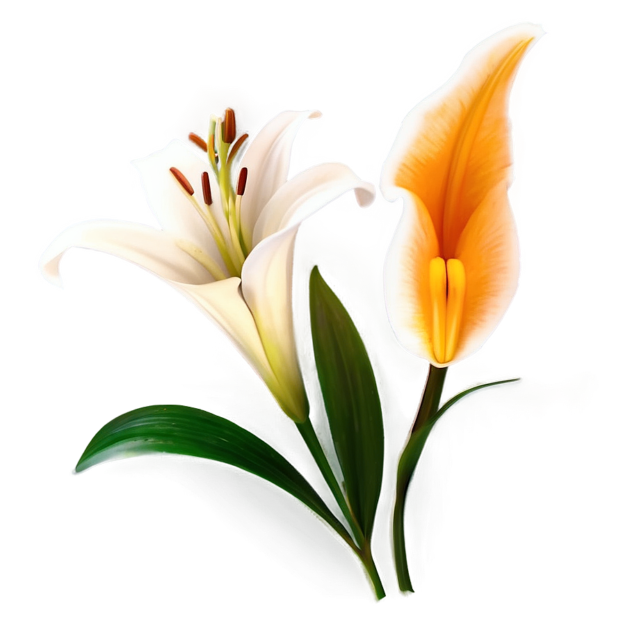 Lily Flower Sunset Scene Png 06272024