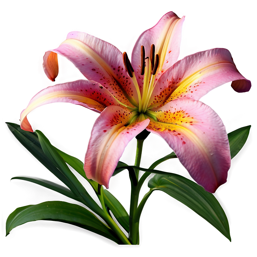 Lily Flower Sunset Scene Png 33