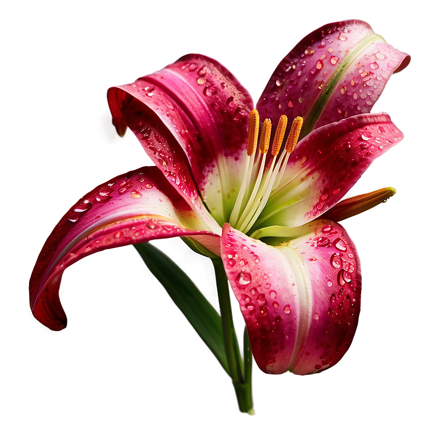 Lily Flower With Dew Drops Png Idb