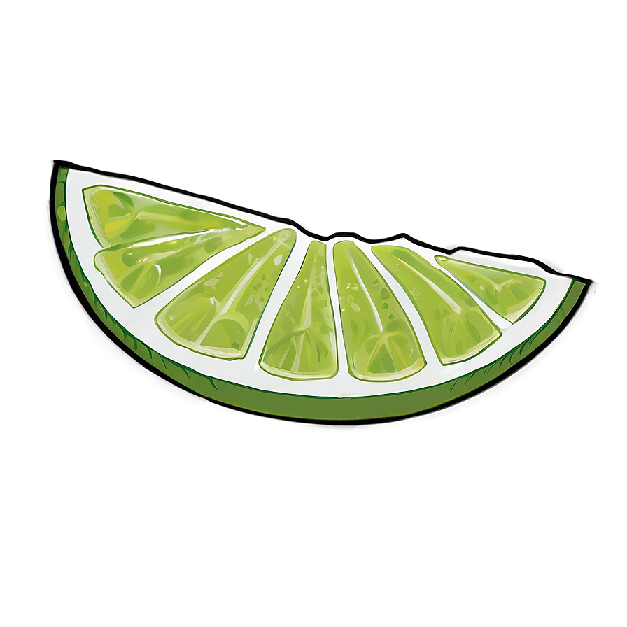 Lime Slice Sketch Png 26