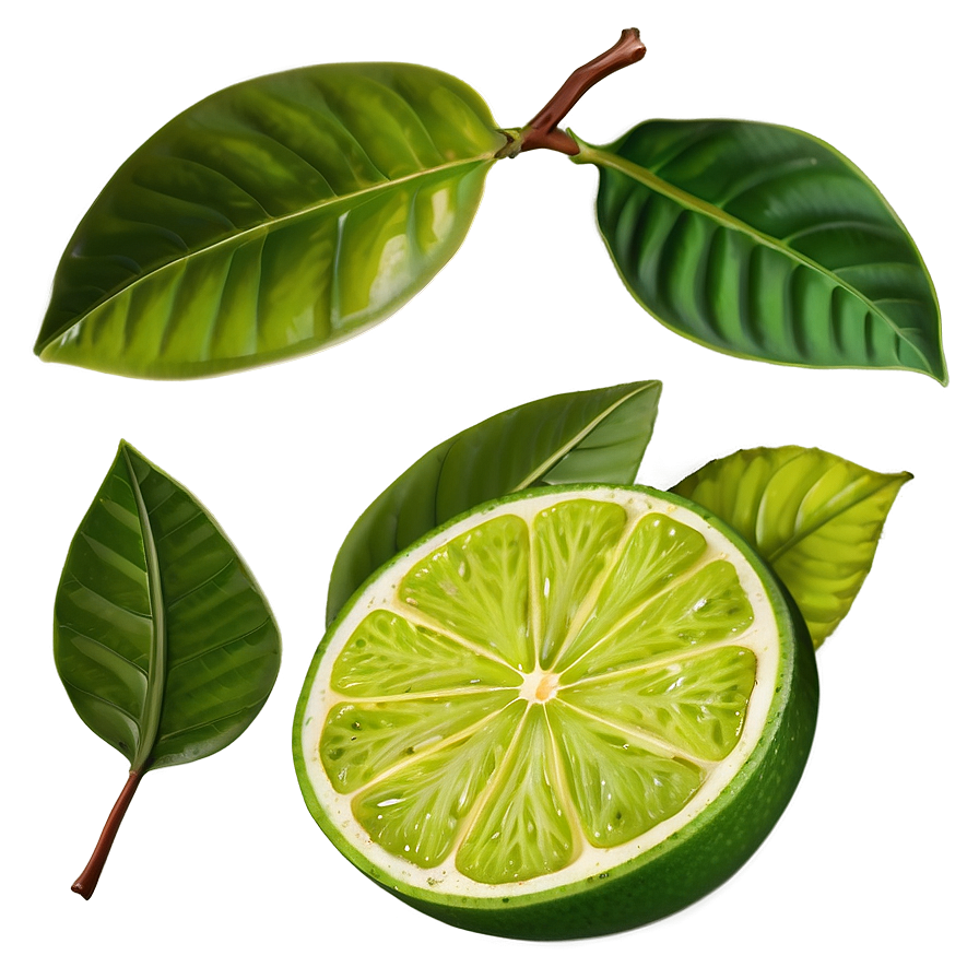 Lime With Leaf Png 05242024