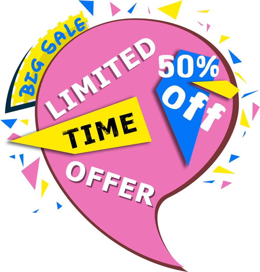 Limited Time Sale50 Percent Off Promotion