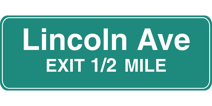 Lincoln Ave Exit Sign