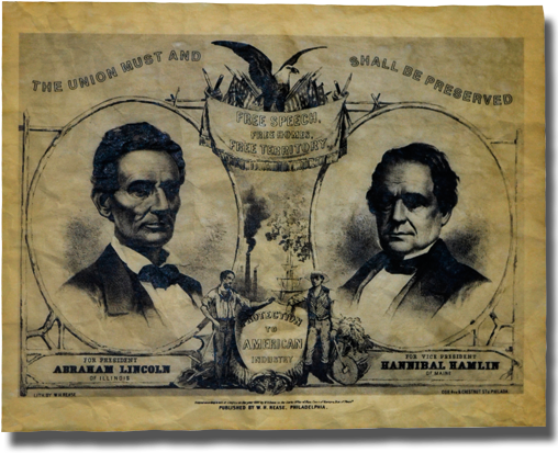 Lincoln Hamlin Campaign Poster1860