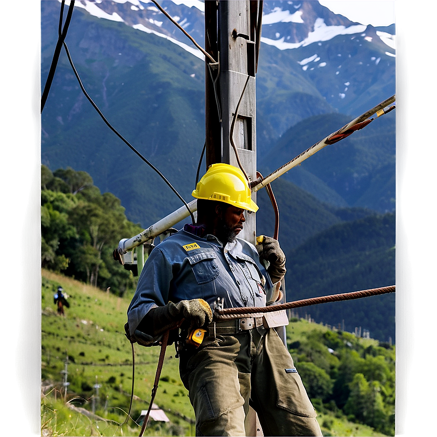 Lineman At High Altitude Png Kwb