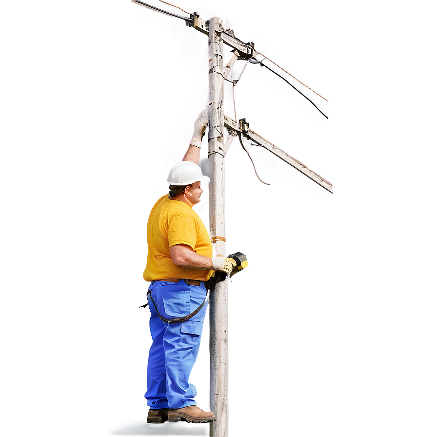 Lineman With Powerlines Png 06282024