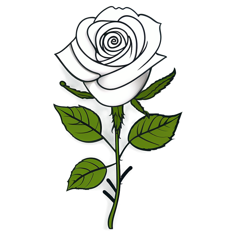 Linework Rose Tattoo Outline Png 71