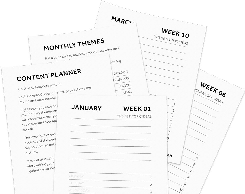 Linked In Content Planner Sheets