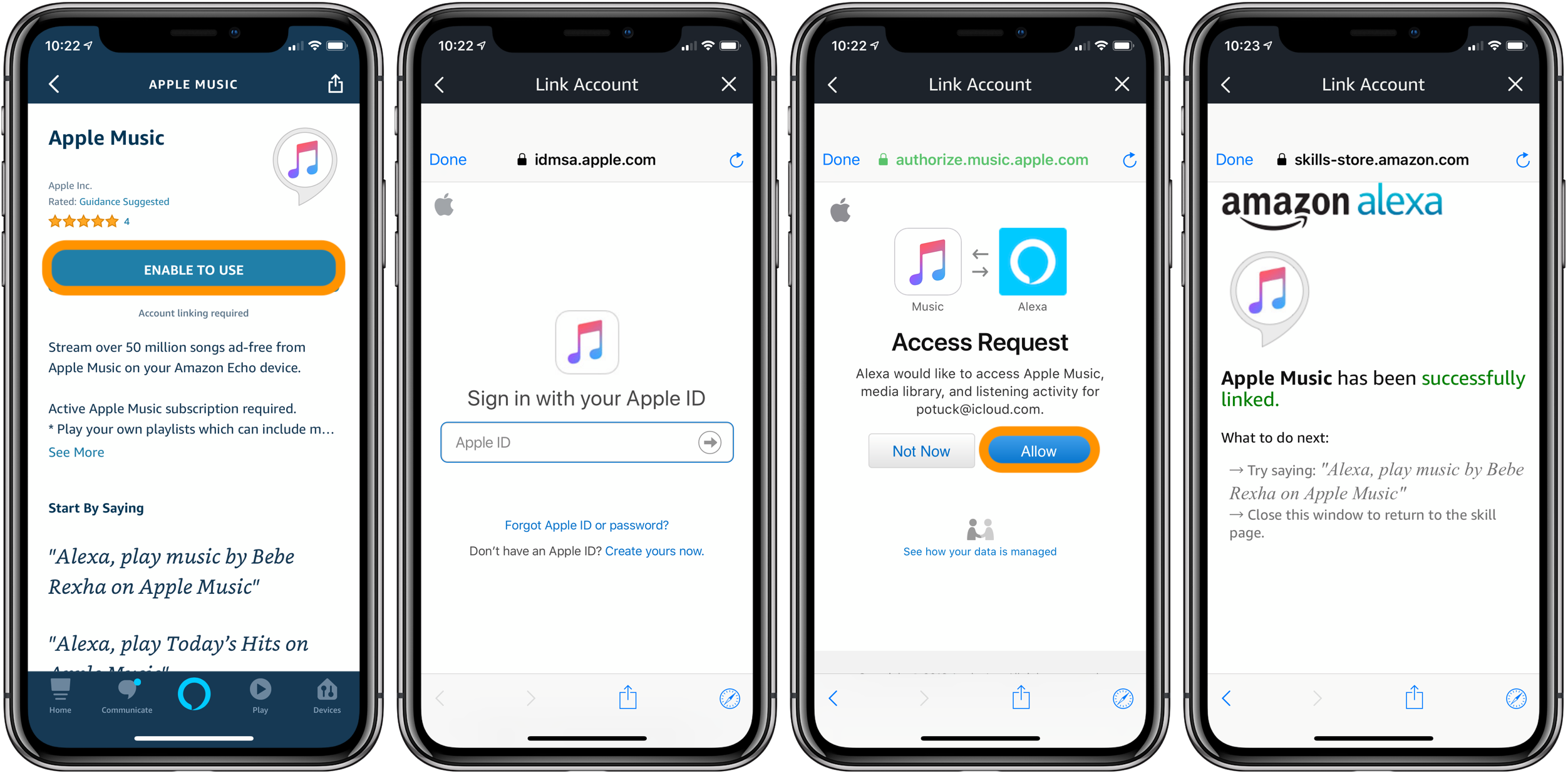 Linking Apple Musicto Amazon Alexa