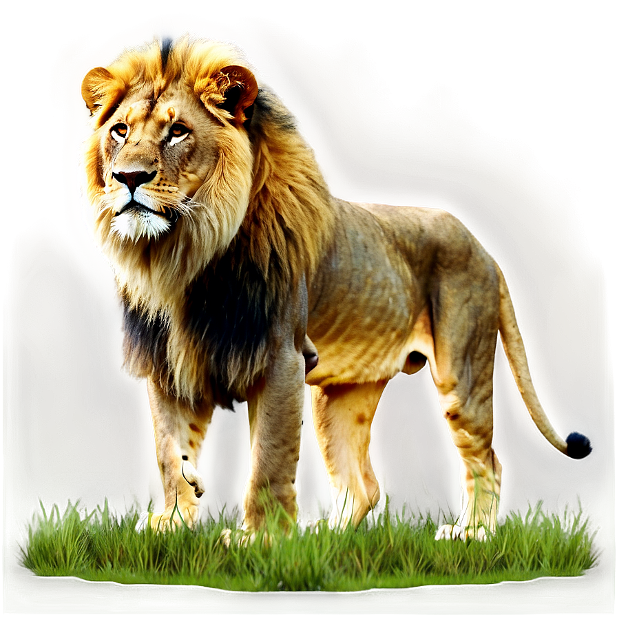 Lion In Grassland Png 05032024