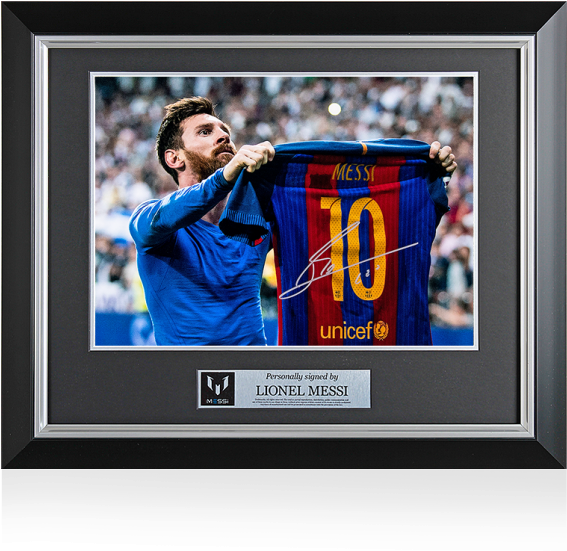 Lionel Messi Signed Jersey Display