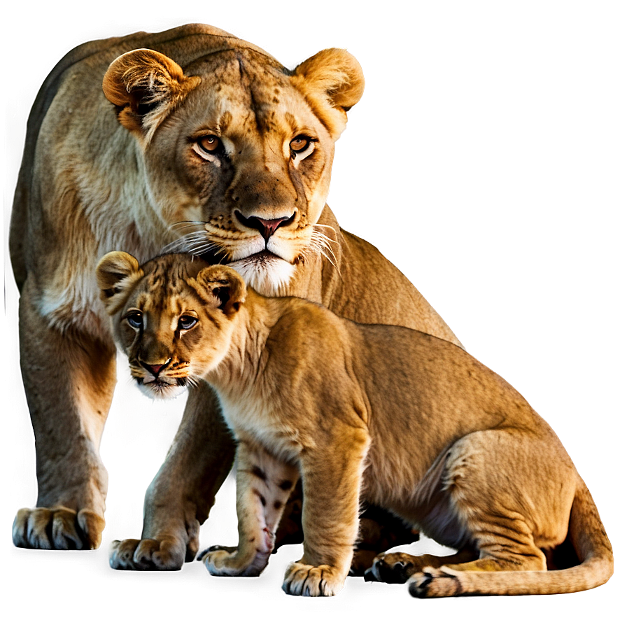 Lioness And Cub Love Png 29