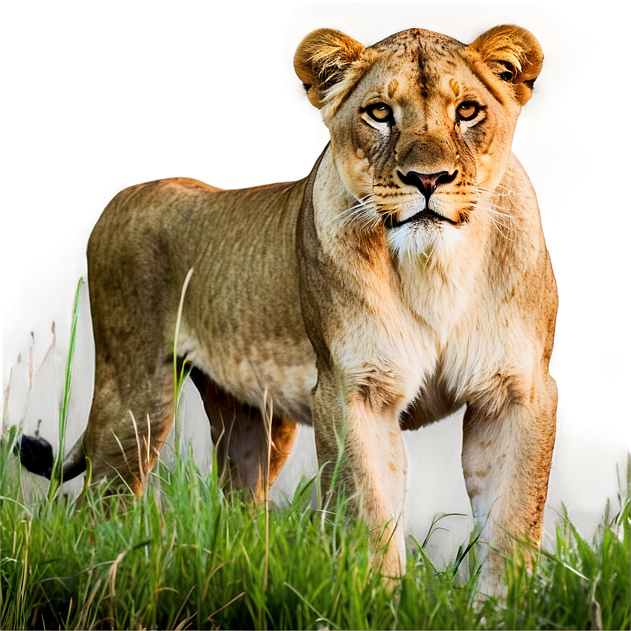 Lioness In Grassland Png 06252024