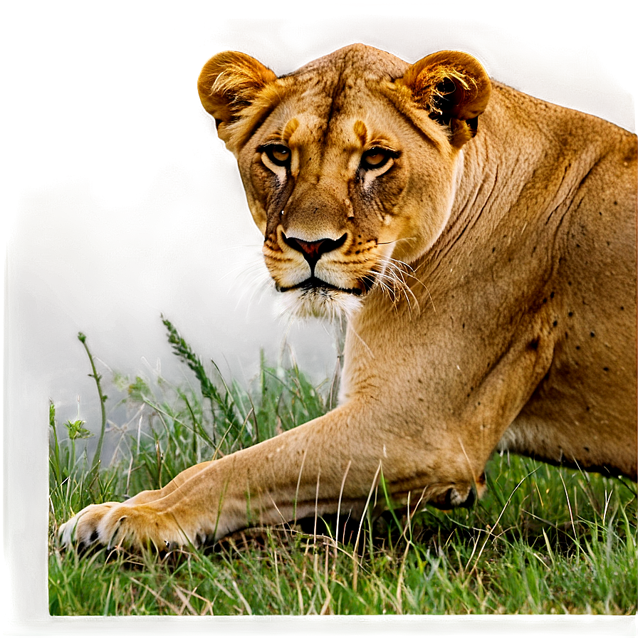 Lioness In Grassland Png 11