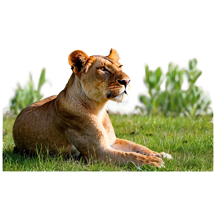 Lioness In Grassland Png Hqj