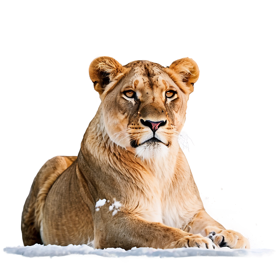 Lioness In Snowy Terrain Png 06252024