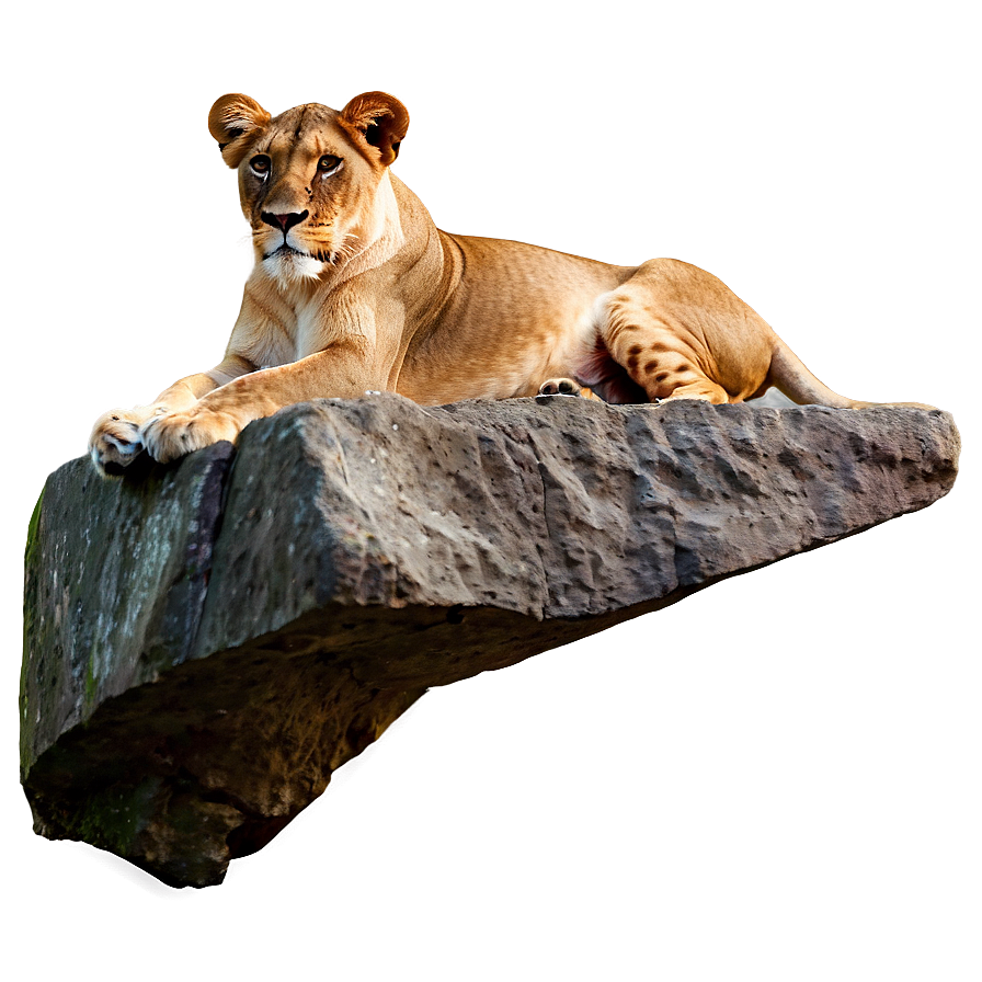 Lioness On Rocky Ledge Png Kxu