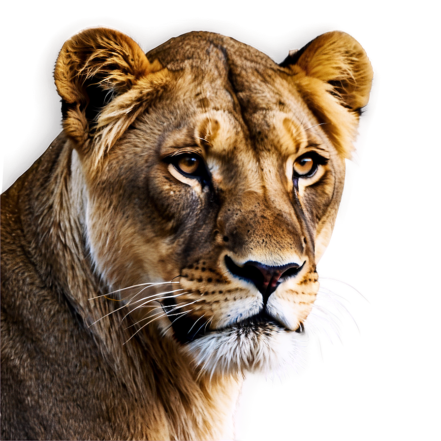 Lioness Portrait Painting Png Qys