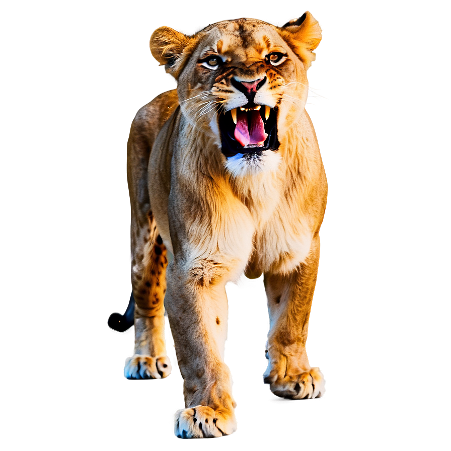 Lioness Roaring Vector Png Qpx49