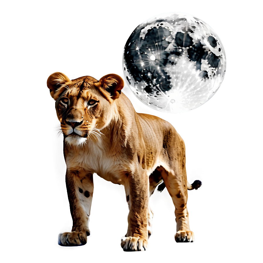 Lioness Under Moonlight Png 06252024