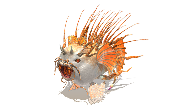 Lionfish_ Illustration_ Black_ Background