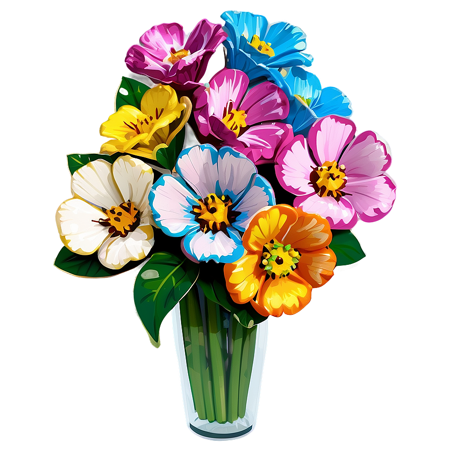 Lively Pop Flower Bouquet Png Nun