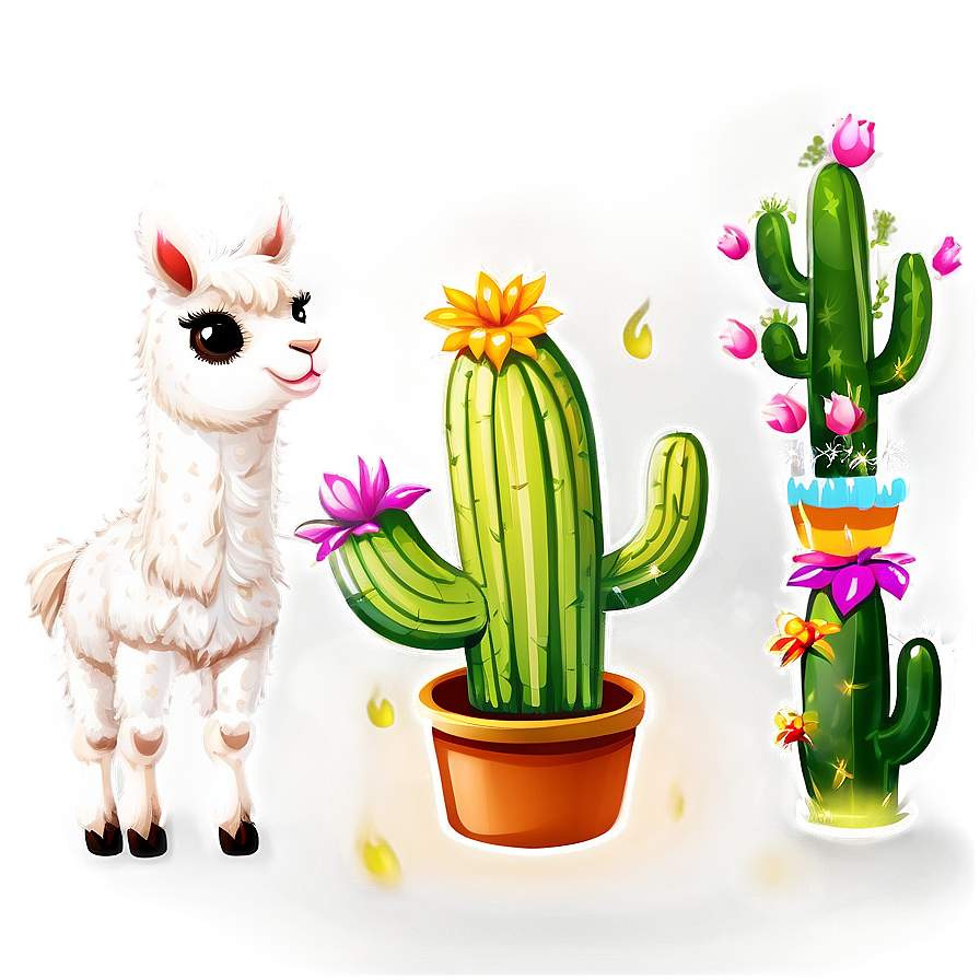 Llama And Cactus Png 13