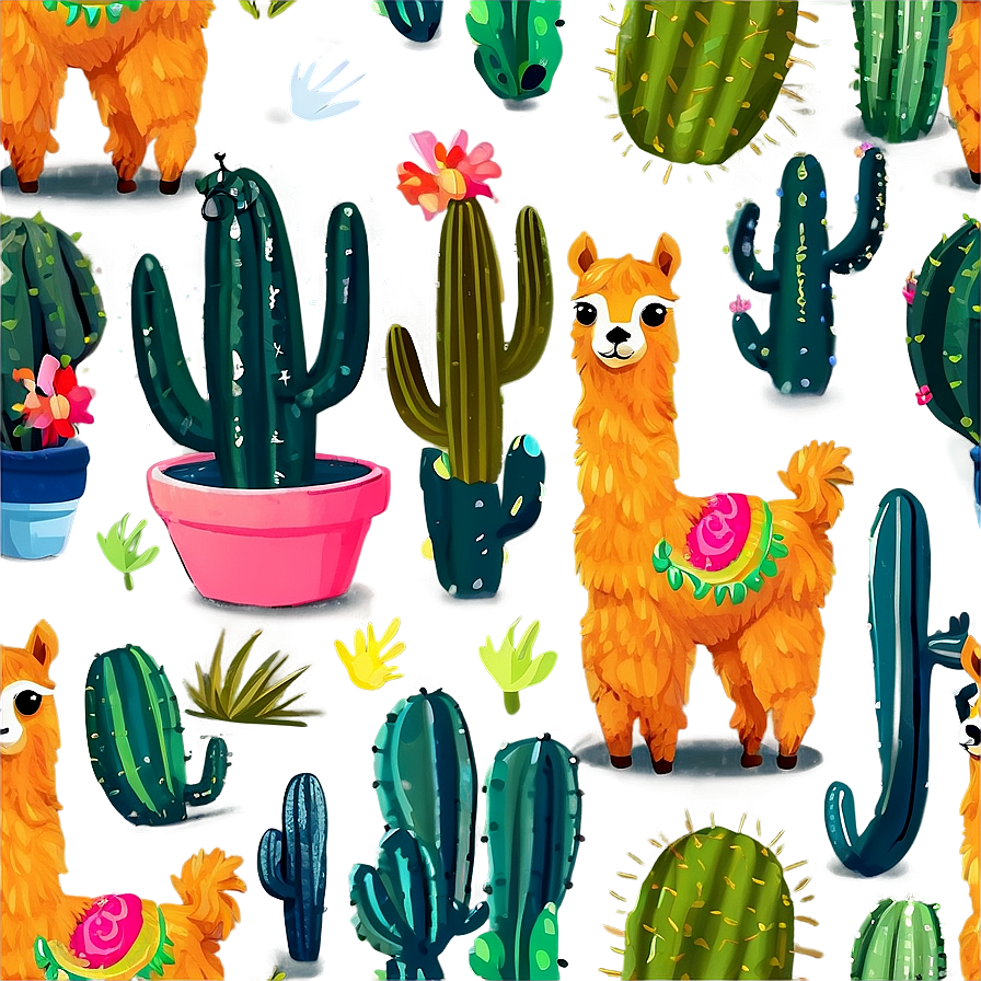 Llama And Cactus Png 98