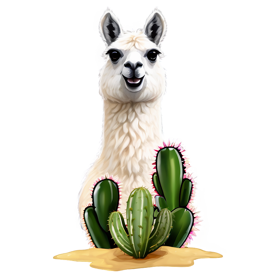 Llama And Cactus Png Oej