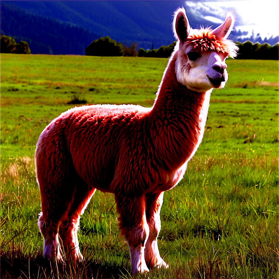 Llama In Field Png 23