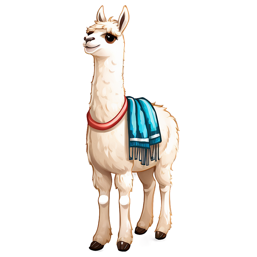 Llama With Scarf Png 06202024