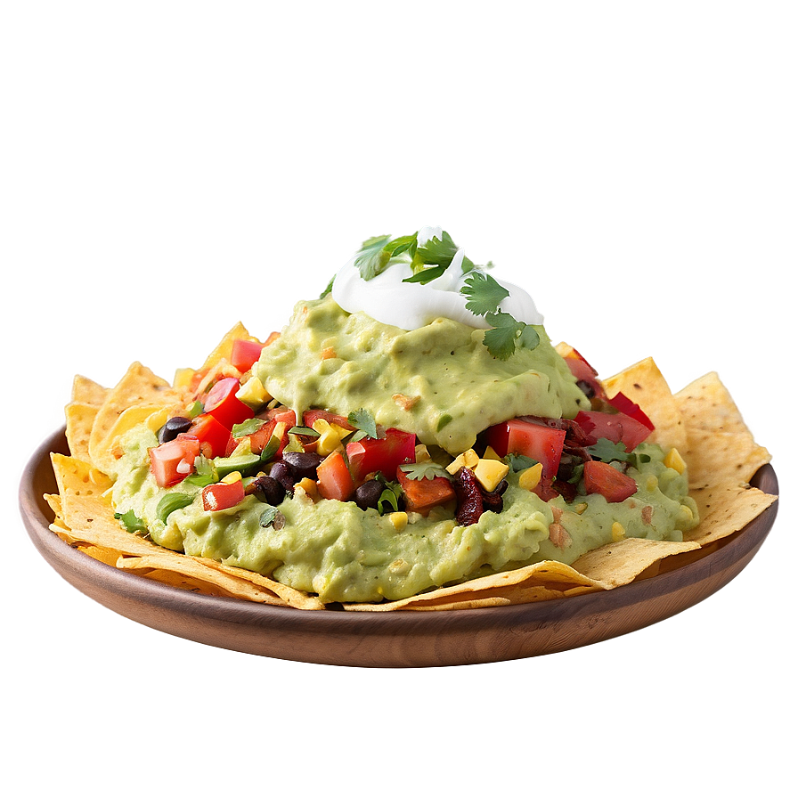 Loaded Nachos With Guacamole Png Fhr56