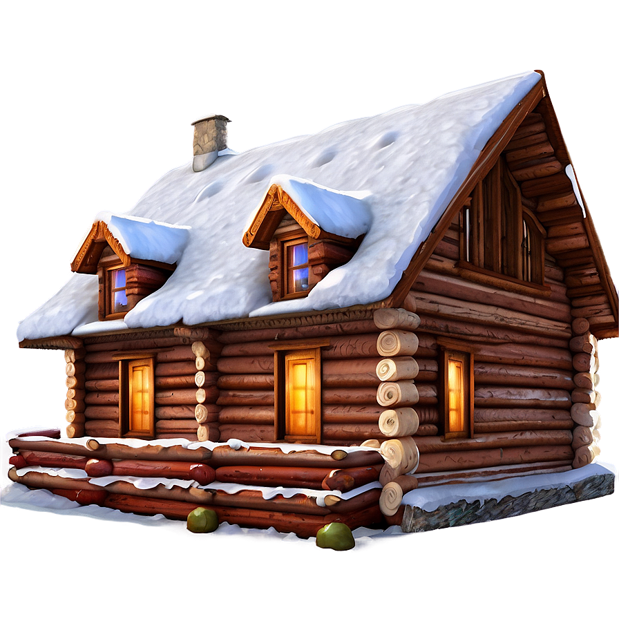 Log Cabin Winter Wonderland Png Ndt1