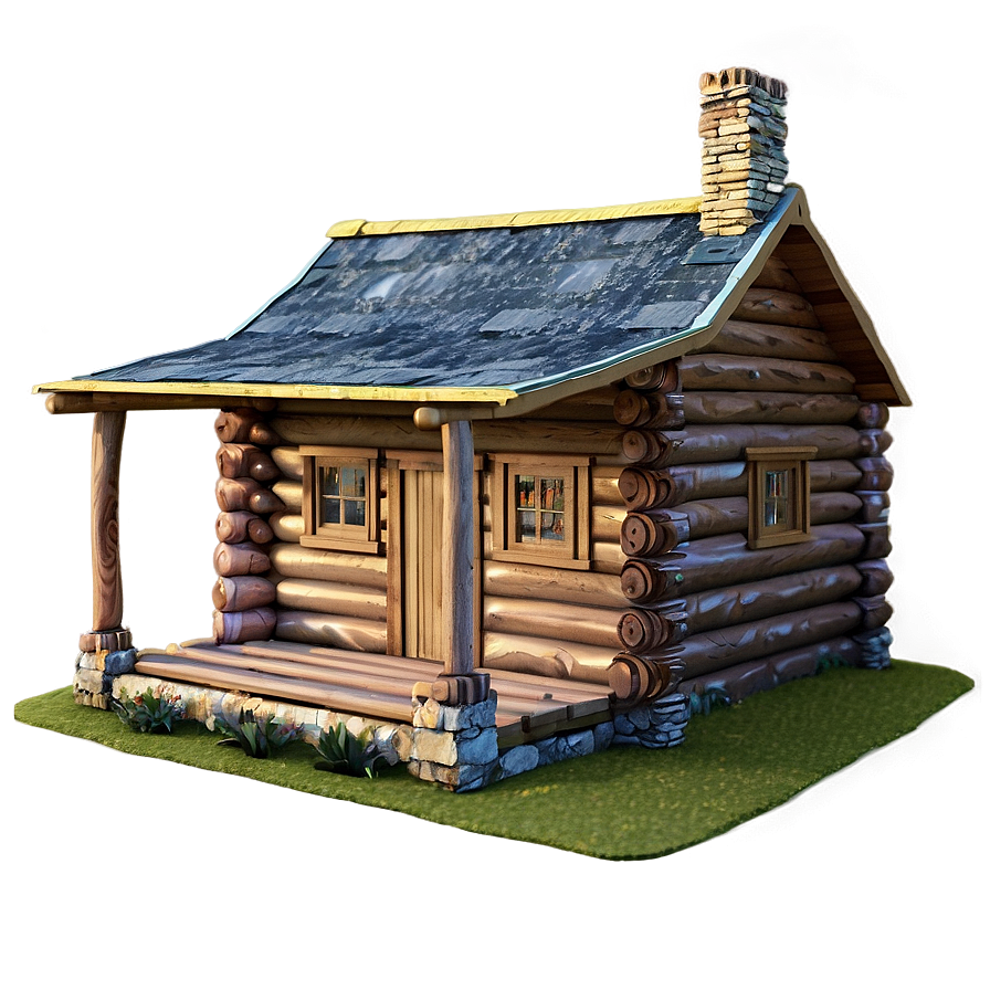 Log Cabin With Flower Garden Png Mcc