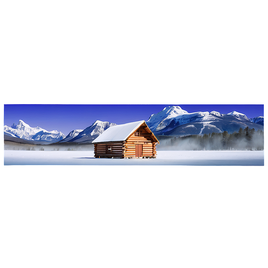 Log Cabin With Mountain Backdrop Png Eev41