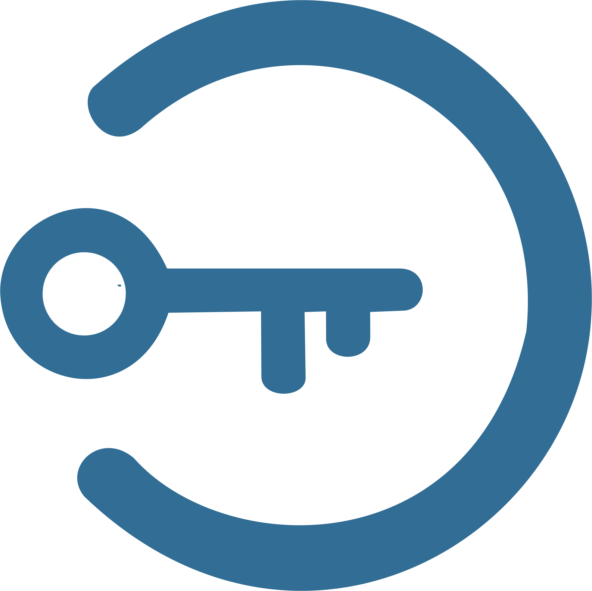 Login Icon Blue Key Circular Graphic