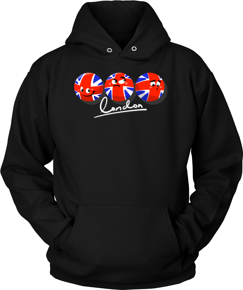 London Themed Hoodiewith Emoji Design