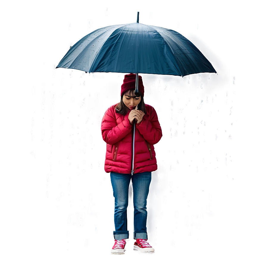 Lonely Sad Person In Rain Png Tlj