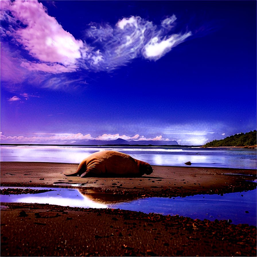 Lonely Walrus On Shore Png 73