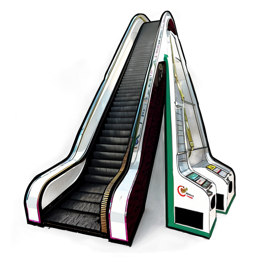 Long Escalator In Mall Png Qfg