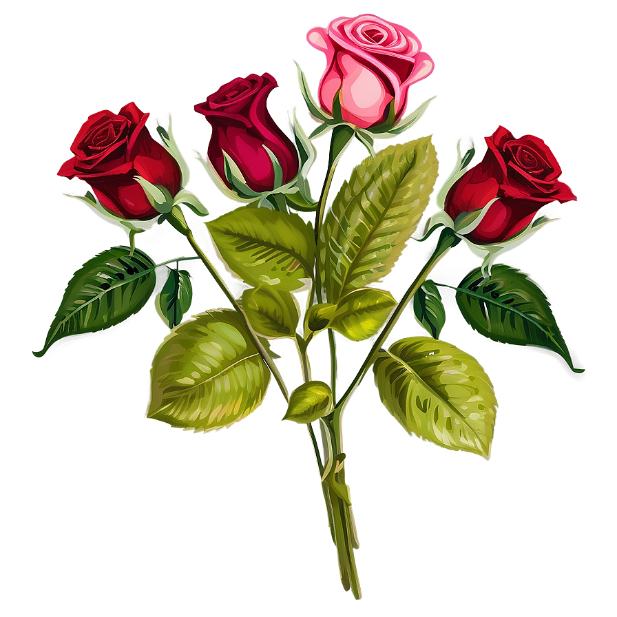 Long-stem Roses Bouquet Png 83