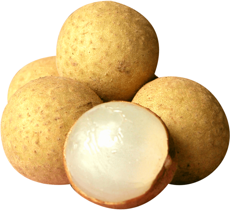 Longan Fruit Cluster Peeledand Whole