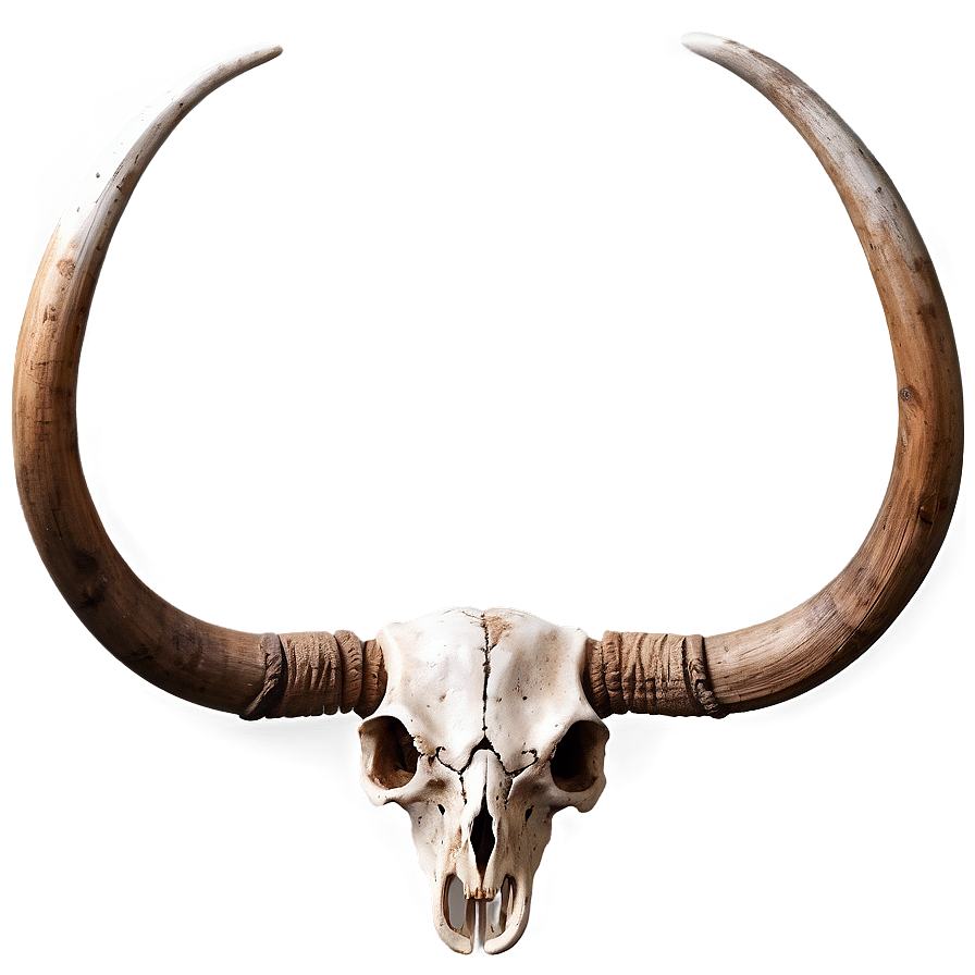 Longhorn Skull On Wood Background Png 06292024