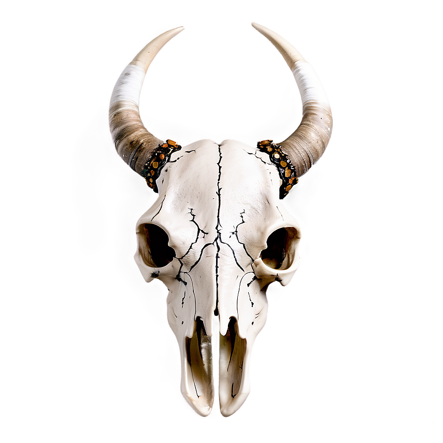 Longhorn Skull With Feathers Png Wfj