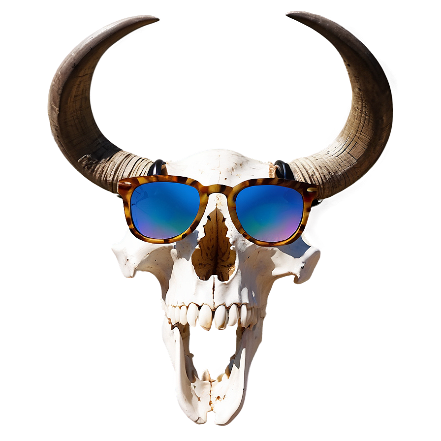 Longhorn Skull With Sunglasses Png 20