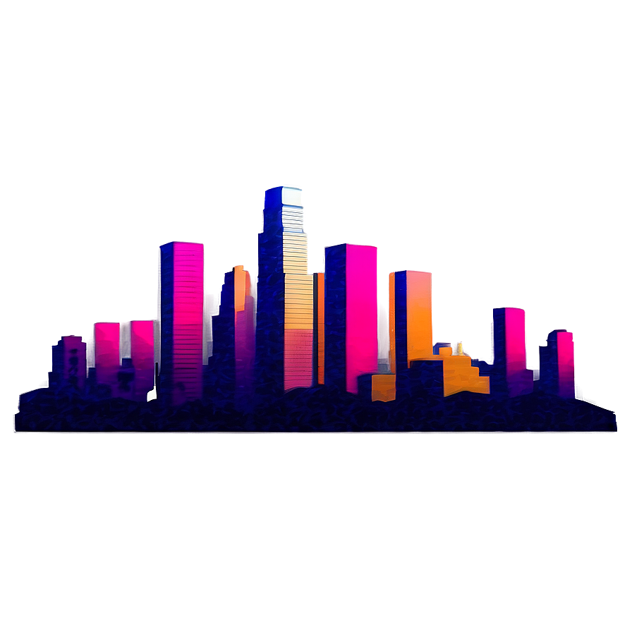 Los Angeles Skyline With Sunset Colors Png 06252024