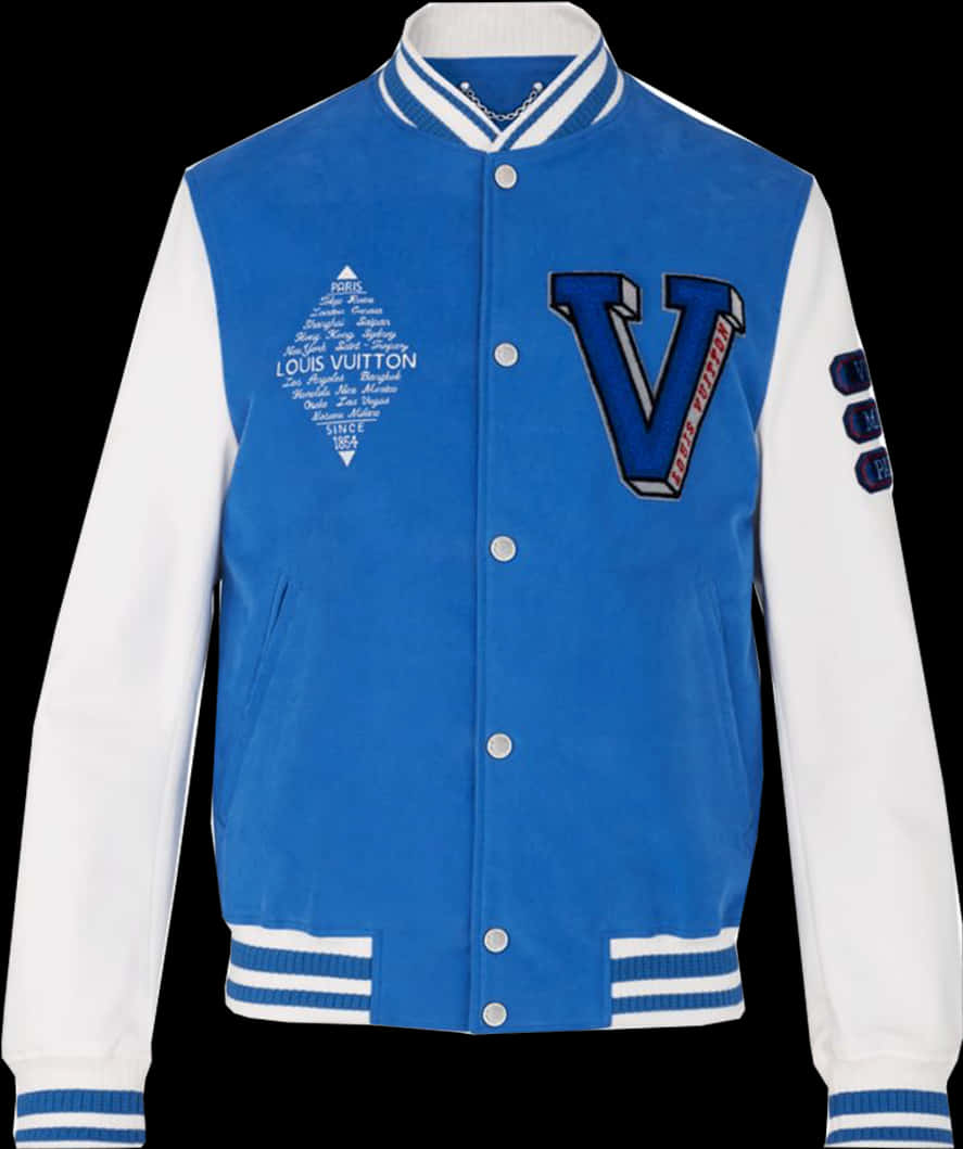 Louis Vuitton Blue Varsity Jacket