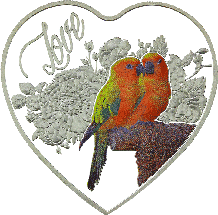 Love Birds Heart Shaped Frame